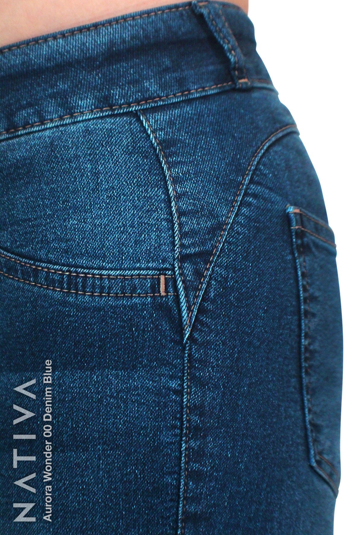 SUPER SKINNY JEANS, AURORA WONDER 00 DENIM BLUE, Talle Medio. Moldeador y Afirmador. Casual 7 días. Tecnología No Stress®