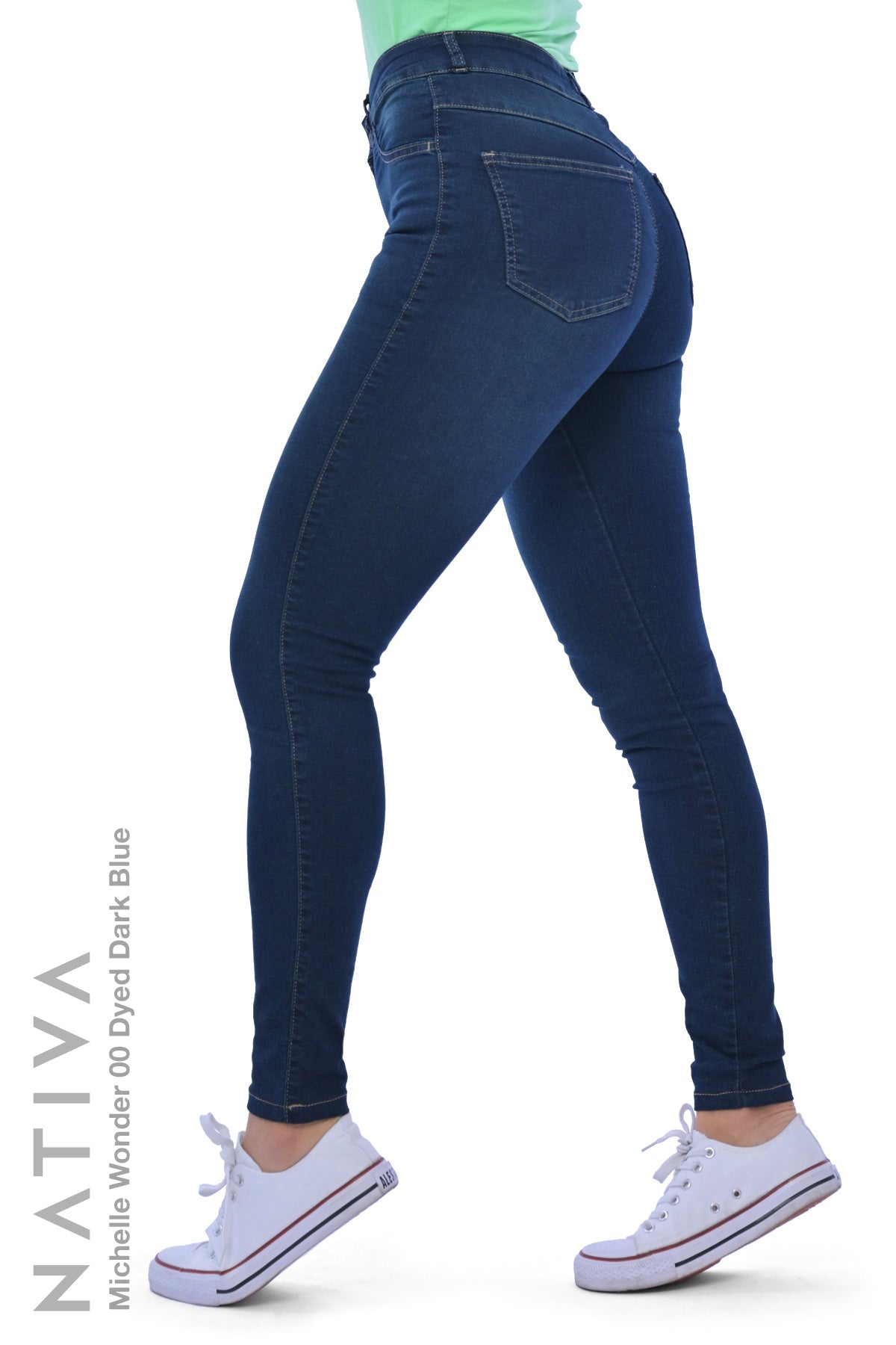 SUPER SKINNY JEANS, MICHELLE WONDER 00 DYED DARK, Talle Alto. Moldeador y Afirmador. Casual 7 días. Tecnología No Stress®