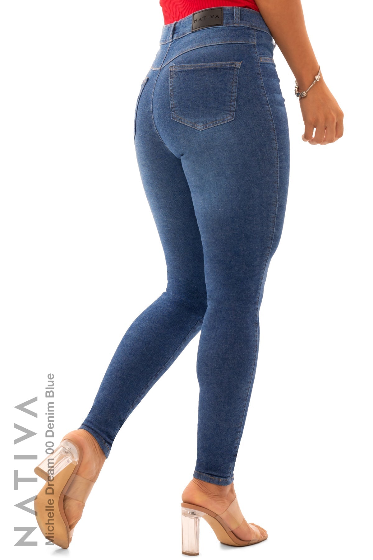 SUPER SKINNY JEANS, MICHELLE DREAM 00 DENIM BLUE, Talle Alto. Moldeador Ultra Confortable. Jornada Prolongada. Tecnología No Stress®