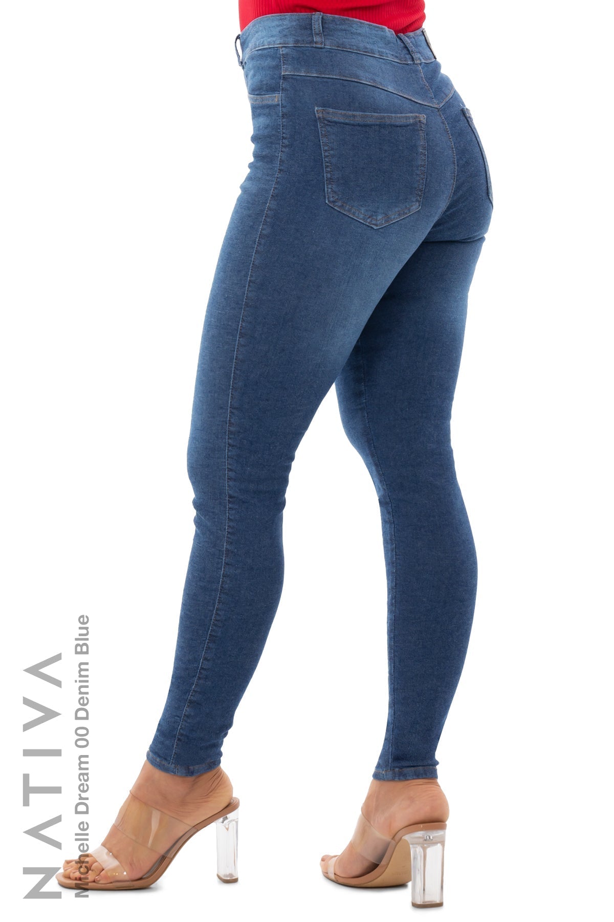 SUPER SKINNY JEANS, MICHELLE DREAM 00 DENIM BLUE, Talle Alto. Moldeador Ultra Confortable. Jornada Prolongada. Tecnología No Stress®