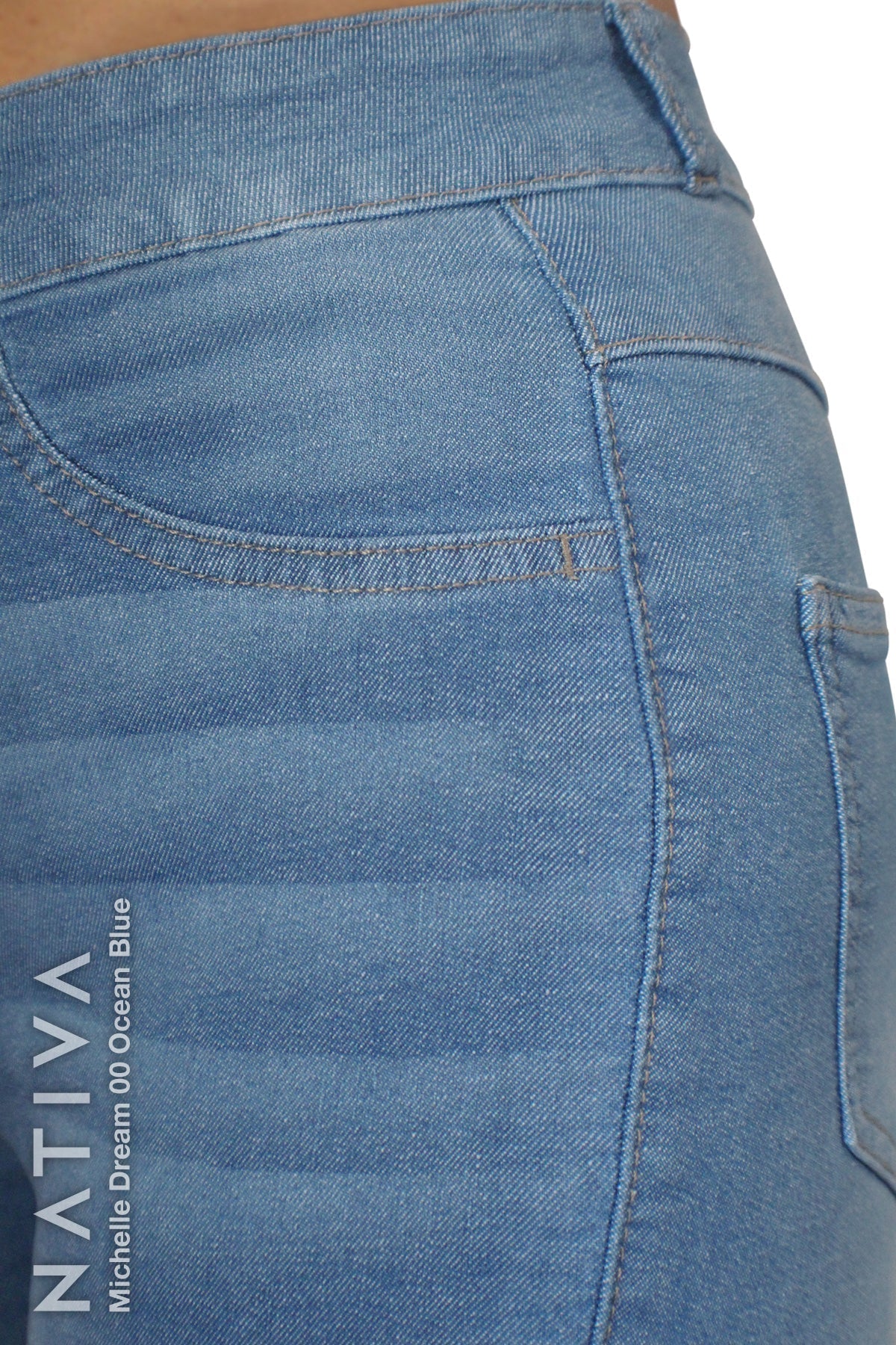 SUPER SKINNY JEANS, MICHELLE DREAM 00 OCEAN BLUE, Talle Alto. Moldeador Ultra Confortable. Jornada Prolongada. Tecnología No Stress®