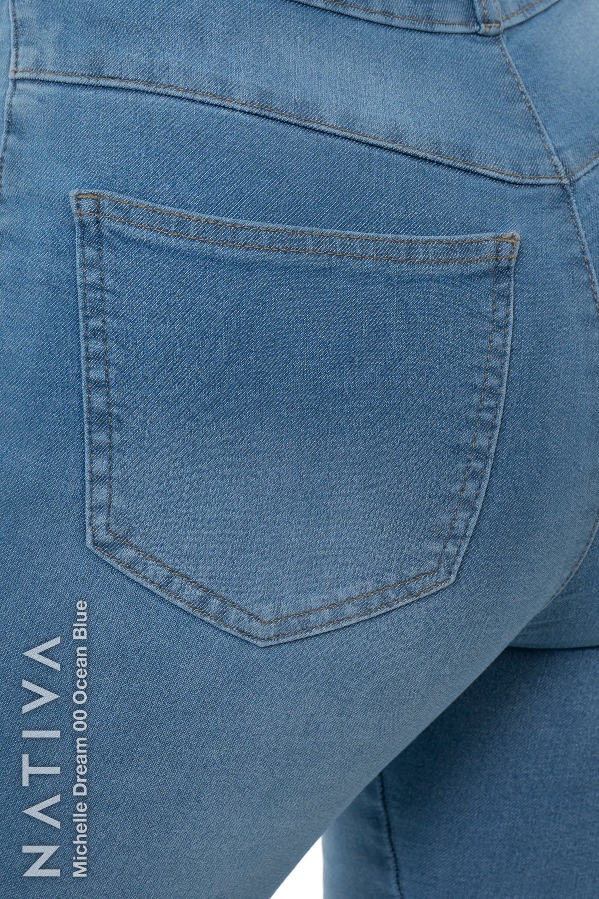 SUPER SKINNY JEANS, MICHELLE DREAM 00 OCEAN BLUE, Talle Alto. Moldeador Ultra Confortable. Jornada Prolongada. Tecnología No Stress®