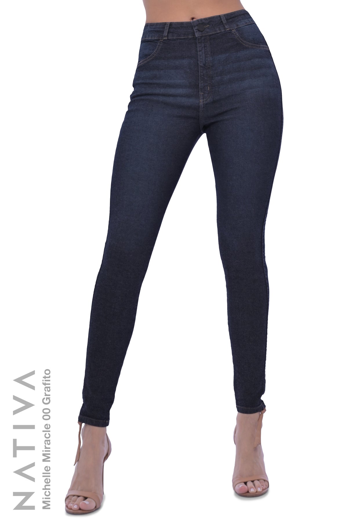 SUPER SKINNY JEANS, MICHELLE MIRACLE 00 GRAFITO, Talle Alto. Moldeador. Movimiento Intenso. Tecnología No Stress®